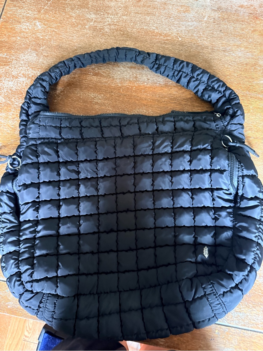Free People Black Quilted Carryall Bag